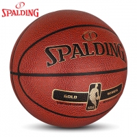 斯伯丁76-014Y，NBA金色经典全粒面表皮PU篮球（1/12）7号篮球室内室外水泥地耐磨王蓝球