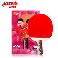 红双喜R4006，4星乒乓球拍（1/50）直拍双面反胶弧圈结合快攻球拍单拍（单块装）