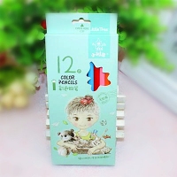 （特惠品）小树苗QN5112A，12色盒装彩铅（1/24/240）小树苗12色彩色铅笔 卡通创意盒装环保铅笔 绘画彩铅