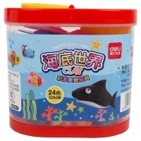 得力6473，24色彩泥（1/12/36）金鱼缸海底世界橡皮泥儿童DIY创意玩具...