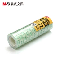 晨光AJD97319，透明手工胶带（1/70/140）胶条小胶带1.2cm 办公学习文具胶带12卷/筒