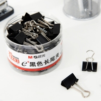 晨光ABS92735，25MM票夹黑色长尾夹燕尾夹（1/48）学生办公用品夹子48枚/筒