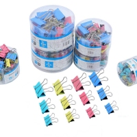 创源8551A，1#彩色长尾夹（1/48）小夹子文件夹大小号试卷夹书夹燕尾夹铁票据夹办公文具-12只/筒