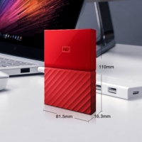 西部数据(WD)2TB USB3.0移动硬盘My Passport 2.5英寸 中国红(密码保护 自动备份)WDBS4B0020BRD