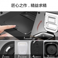 美的（Midea）面包机 早餐机 烤面包机 和面机 多功能 可预约全自动家用双撒料智能面包机 ESC1510