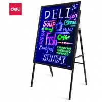 得力（deli）50*70cm带架子电子荧光板/白板 LED灯手写广告牌/荧光板8733