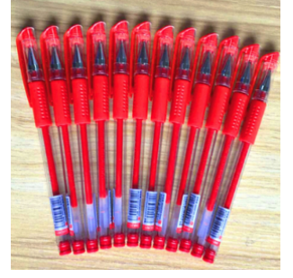 得力6600ES 0.5mm中性笔 12支/盒 （单位：盒） 红色/黑色