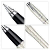 派克 都市珍珠白格子纹墨水笔