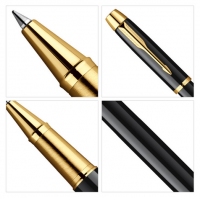 派克 IM纯黑丽雅金夹宝珠笔