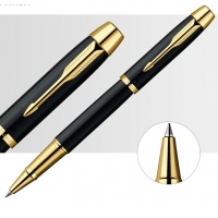派克 IM纯黑丽雅金夹宝珠笔