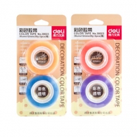 得力30023，卡装彩色文具胶带（2卷装）12*30Y（爆款一口价）