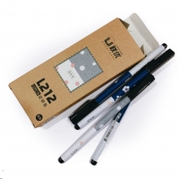 联优212，0.5MM学生中性笔/全针管-（牛皮纸盒系列L212），瓷物集学生中性笔/黑色/蓝色（L212）