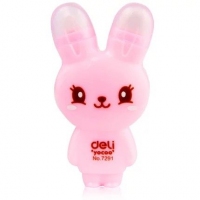 得力7291，修正带橡皮擦两用可爱卡通咪兔-6米