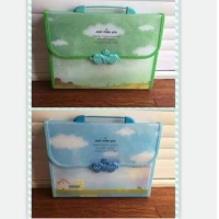 小天使 A4，12格卡通带锁风琴包-混装