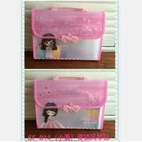 小天使 A4，12格卡通带锁风琴包-混装