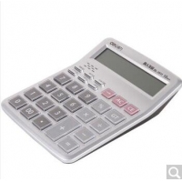 得力1511,12位大屏语音计算器(1/10/40)大按键计算机 