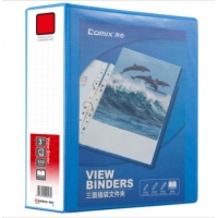 齐心 A0234 易展示 美式三面插袋文件夹 A4 3寸2孔D型夹