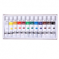 得力73856，美术绘画12色丙烯颜料 盒装