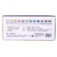 得力73856，美术绘画12色丙烯颜料 盒装