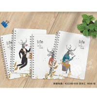 本子铺32K200型侧翻线圈本（432200），带隔页线环本，学生活页本