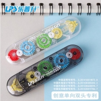 乐普升90055，5mm*10m简约双头双色透明膜米黄色修正带改正带改错带(双子星)，T-90055