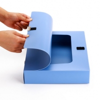 朝阳U品U8875，7.5CM超坚固PP档案盒（1/48）-1.0mm超厚板材，朝阳8875全新料档案盒，蓝色档案盒 无毒无异味