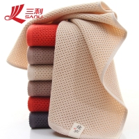 三利JS813，72*33cm精梳棉蜂巢侘寂洗脸面巾柔软日式男女大人双面纱布耐脏薄毛巾/柔软吸水面巾74g左右/条