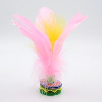 荷花毽子，花式毽子儿童毽子幼儿园小学生初学者训练比赛专用彩色羽毛荷花手工花毽