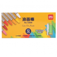 得力72050，12色油画棒/儿童彩色绘画涂鸦画画笔美术蜡笔画笔-送专用延长器+卷笔刀