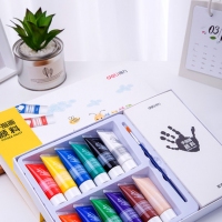 得力73872，12色手指画颜料可水洗儿童绘画/涂鸦益智早教