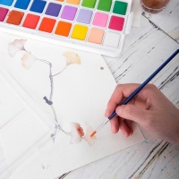 得力73870 ，24色固体水彩颜料套装初学者手绘水彩画颜料