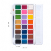得力73870 ，24色固体水彩颜料套装初学者手绘水彩画颜料