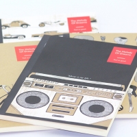 得力WA560, A5 60张包背条本（一口价）复古风系列笔记本60页无线装订本胶装本日记本