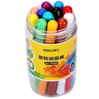 得力72054，12色旋转油画棒/水溶性蜡笔/儿童蜡笔安全无毒可水洗