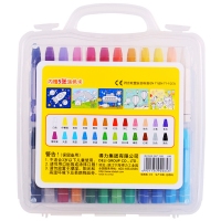 得力72072，24色手提炫彩棒/幼儿童油画棒/儿童绘画蜡笔盒装