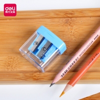 得力0576 ，双孔卷笔刀儿童可爱削笔器/迷你简约大双孔转笔刀铅笔刀