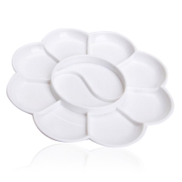 得力9402，10格调色碟水彩水粉画颜料绘画调色盒盘梅花调色板