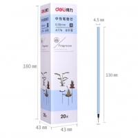 得力A774，0.35mm中性笔/签字笔学生全针管碳素水笔笔芯/黑色替芯(20支)
