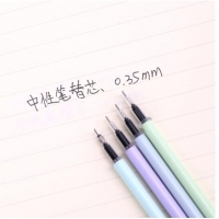 得力A774，0.35mm中性笔/签字笔学生全针管碳素水笔笔芯/黑色替芯(20支)