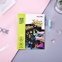 得力74806 ，炫彩学生刮画纸/手工绘画/创意DIY玩具（10张}15*20cm