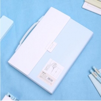 得力72491，13格A4软胶双色把手风琴包 学生试卷包作业包补习包