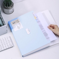 得力72491，13格A4软胶双色把手风琴包 学生试卷包作业包补习包