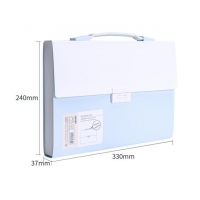 得力72491，13格A4软胶双色把手风琴包 学生试卷包作业包补习包