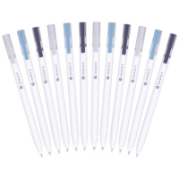 得力A025，素印象0.5mm学生黑色中性笔，0.5子弹头水笔签字笔