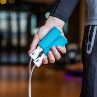 安格耐特F4109，跳绳泡棉防滑棉绳轴承体能训练2.8m