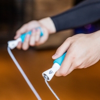 安格耐特F4109，跳绳泡棉防滑棉绳轴承体能训练2.8m