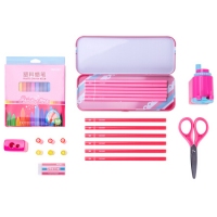 得力9610,文具礼盒套装,儿童生日礼物小学生学习用品奖品开学大礼包 蓝色/红色8件套组合