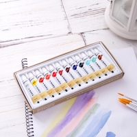 得力73865，12色5ml中国画绘画颜料国画颜料 73865