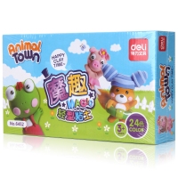 得力6452，24色魔趣轻型粘土（1/18/36）得力24色轻泥 黏土粘土儿童橡皮泥彩泥太空泥