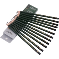 得力6844，12B高级绘图铅笔 工程图纸设计 素描、美术铅笔 12支/盒